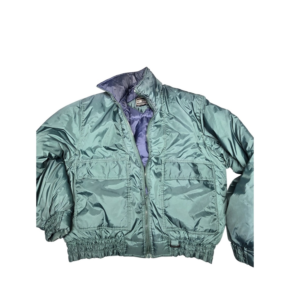 Cortina Jacket Mens Large Green Nylon Puffer Quilted Vintage Style Winter Coat
